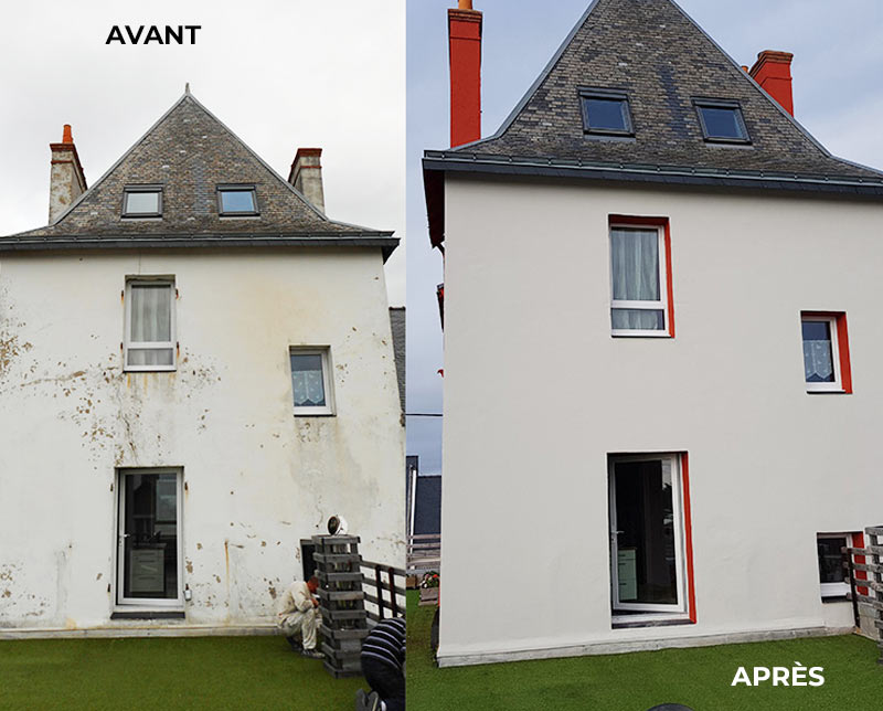 Les Savoyards Orticat : travaux de toiture et façade en Savoie (73) : peinture antirouille sur toiture en tôle, peinture hydrofuge toit en tuile, lasure boiserie de chalet, nettoyage, démoussage et ravalement peinture façade